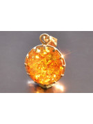 "14K 585 Pendentif Ambre Or Rose Vintage d'Authenticité" vpab001